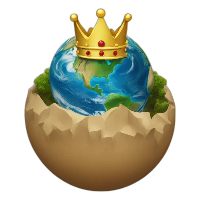 Earth with a crown on top sticker