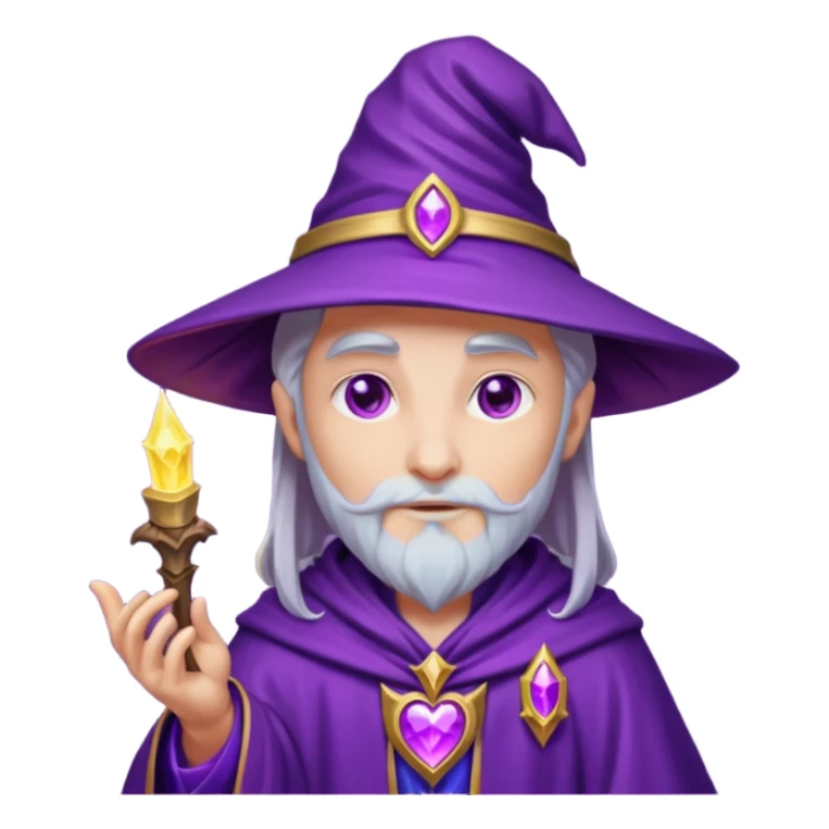 wizard fantasy purple heart sticker