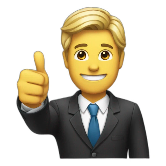 man in suit with thumb up  sticker