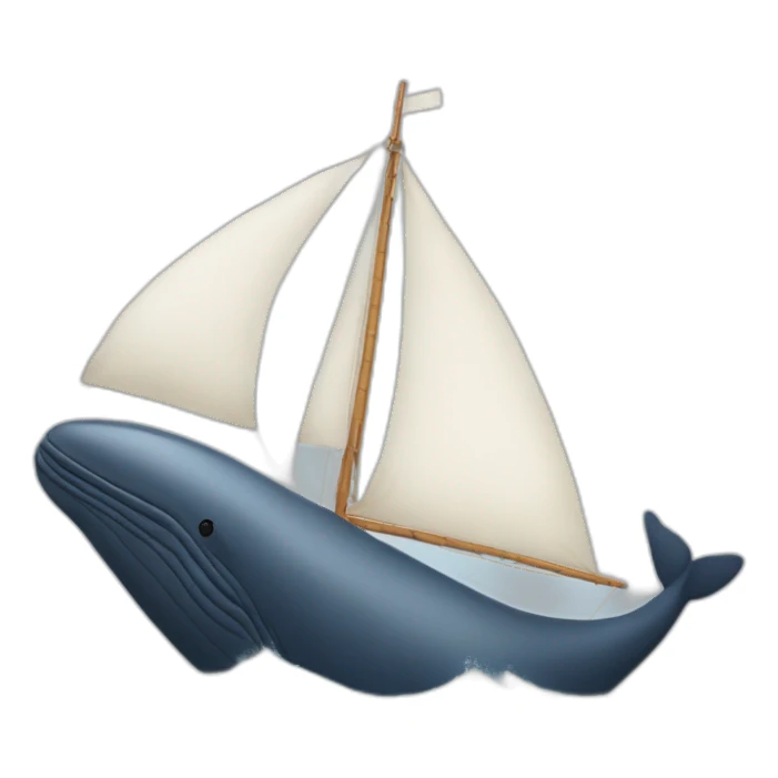 Une baleine sur un bateau sticker