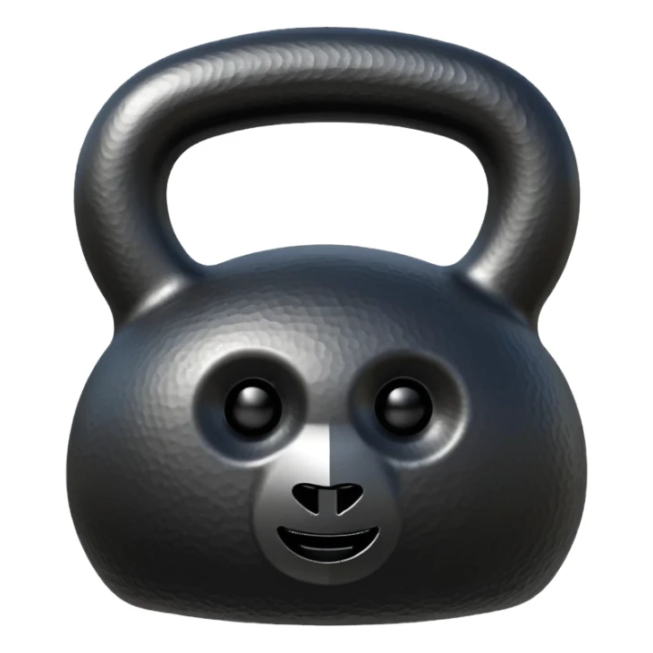a weight in the form of a large rectangular kettlebell sticker