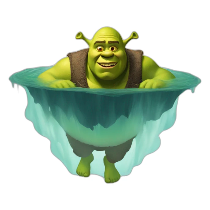 shrek floating into the abyss sticker