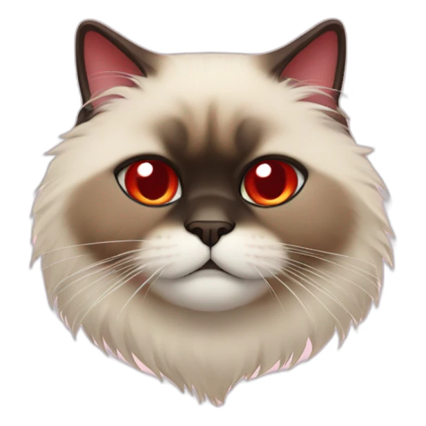 Himalayan cat in red heart sticker
