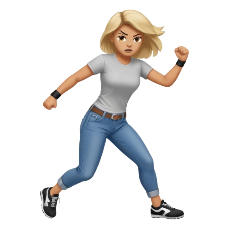 Woman angry kickin sticker