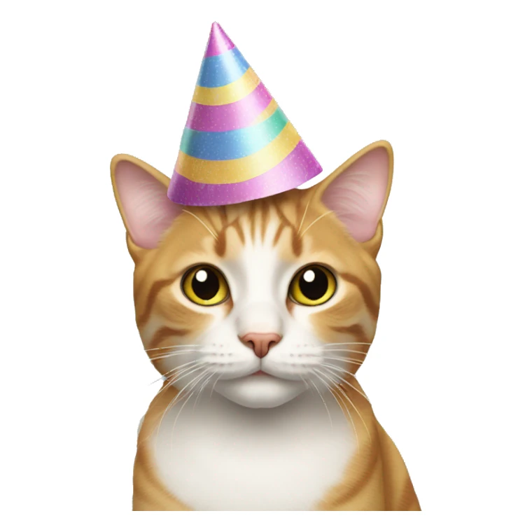 realistic cat in birthday cap sticker