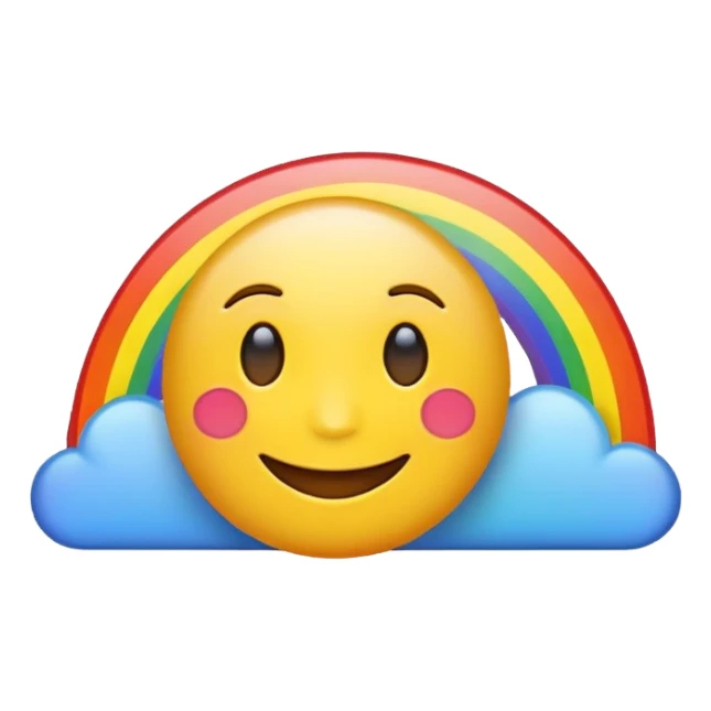 emoji with rainbow  sticker