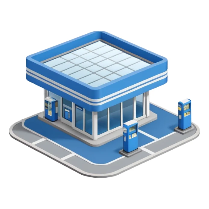 изометрическая модель заправки без опознавательных знаков sticker