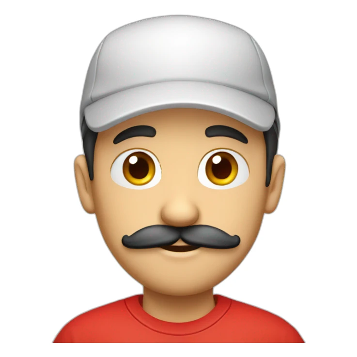 cartoon guy with mustache and red cap sticker