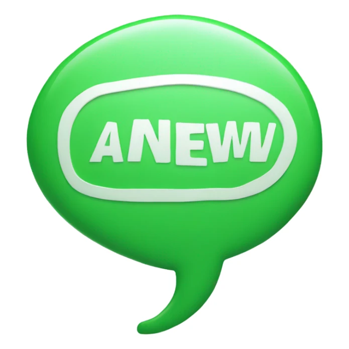 green speech bubble saying : new sticker