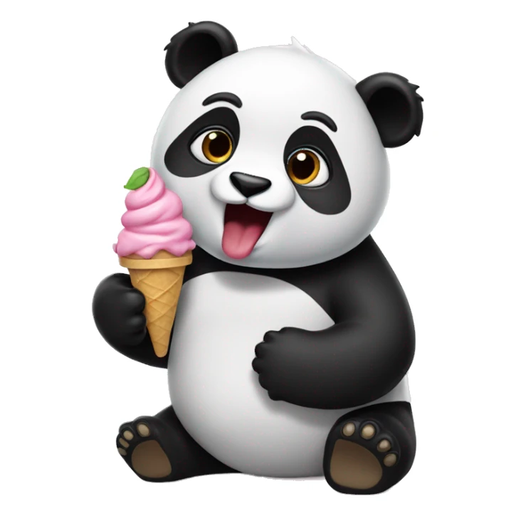 Panda eating ice cream sticker