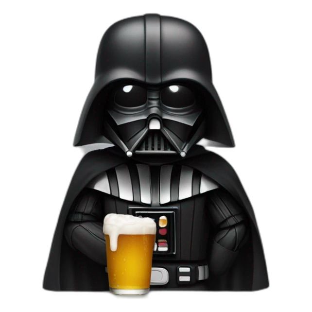 Dark vador avec une bière sticker