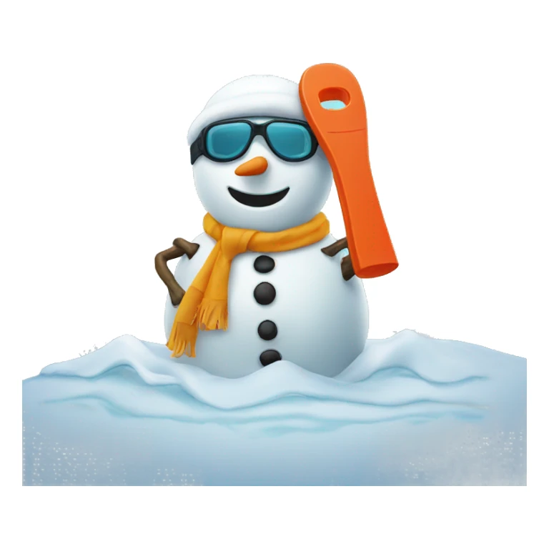 A snowman snorkelling  sticker
