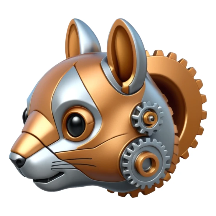 robott squirrel head sticker