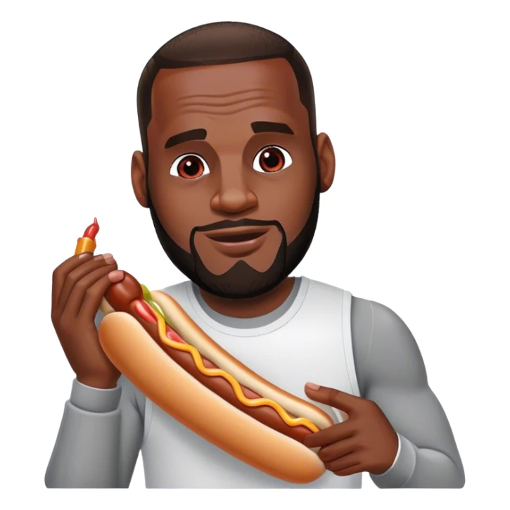 Lebron eating a hot dog in grand rapids sticker