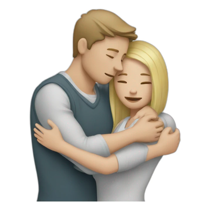White couple hugging each other, while crying “WHITE” sticker