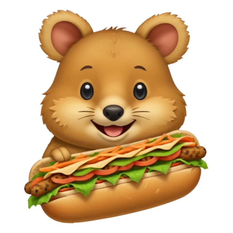 quokka eating bahn mi sticker
