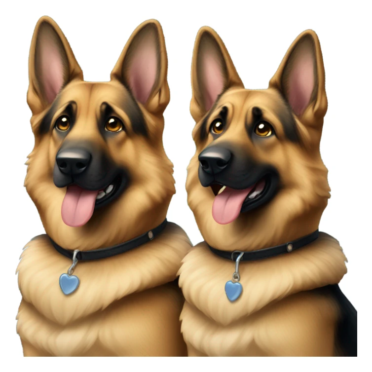 two german shepherds sitting next to each other sticker