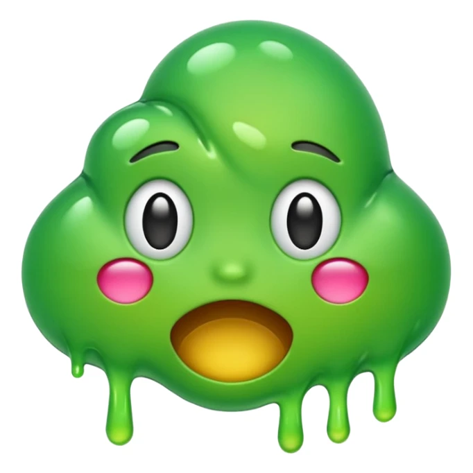Green melting emoji sticker