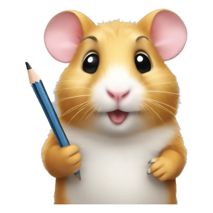 hamster holding a pencil sticker