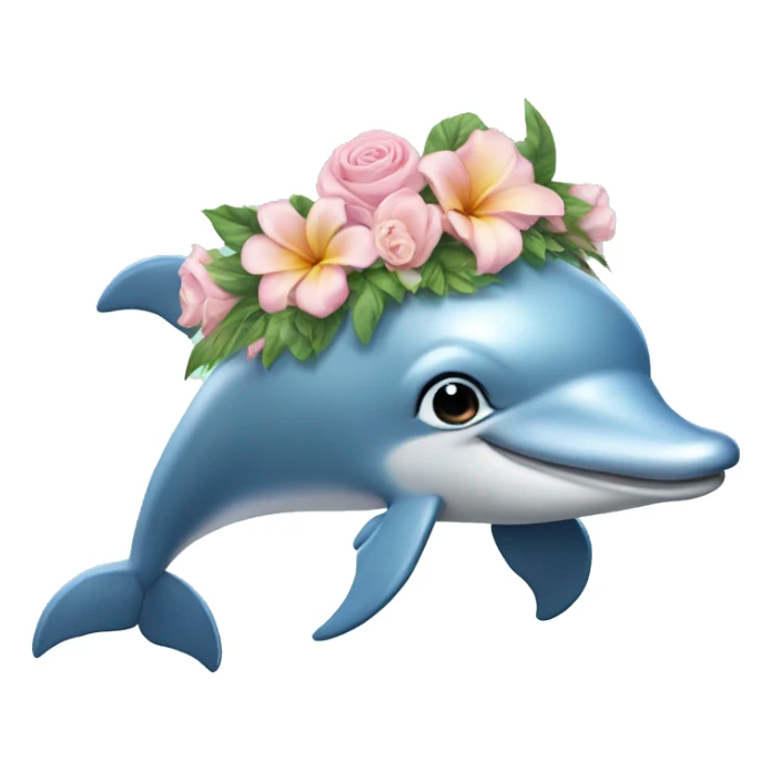Dolphin wearing flower tiara  sticker