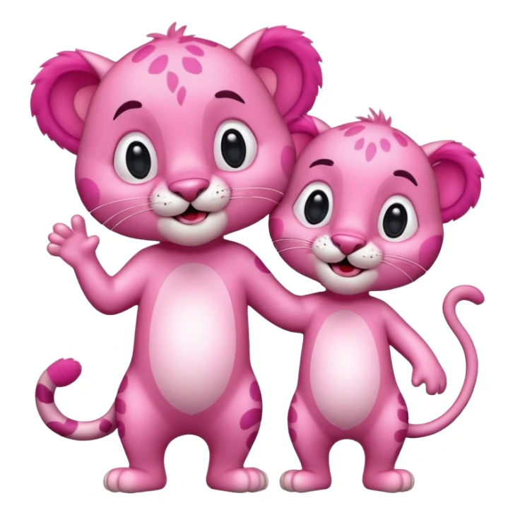 Pantera rosa con un buen amigo sticker