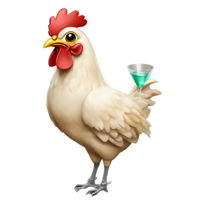 Chicken drinks martini sticker