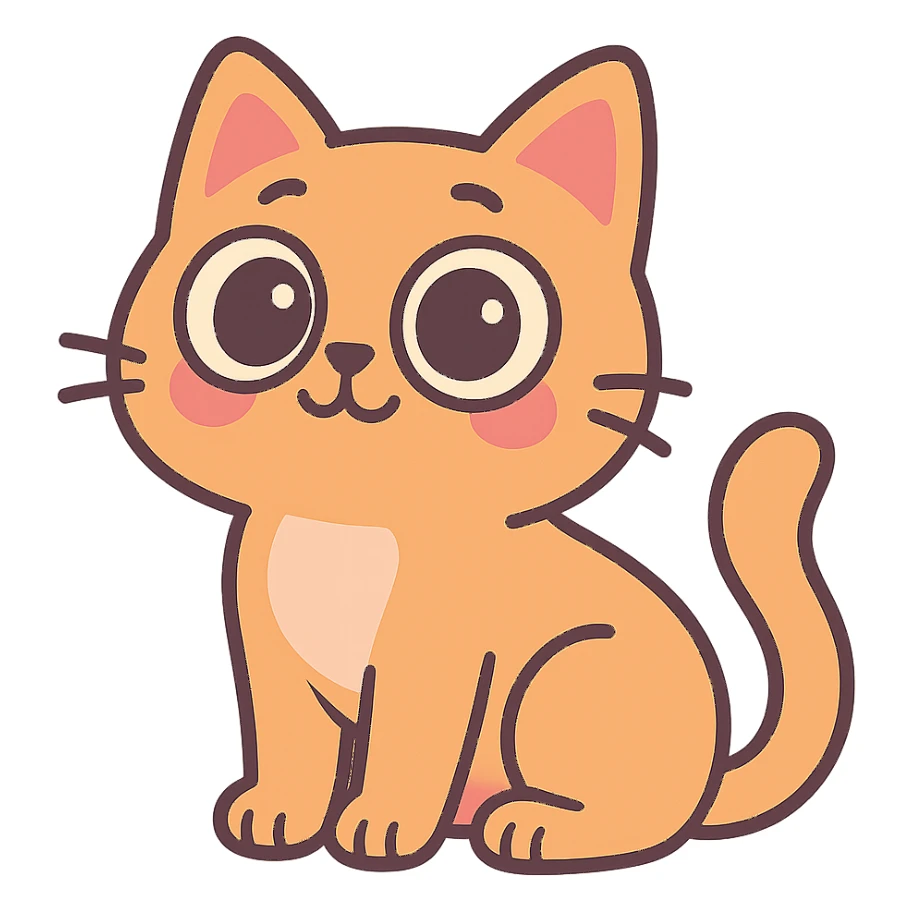 a cute cat with big eyes sticker