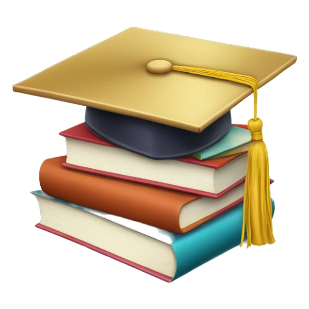 books and graduation hat sticker