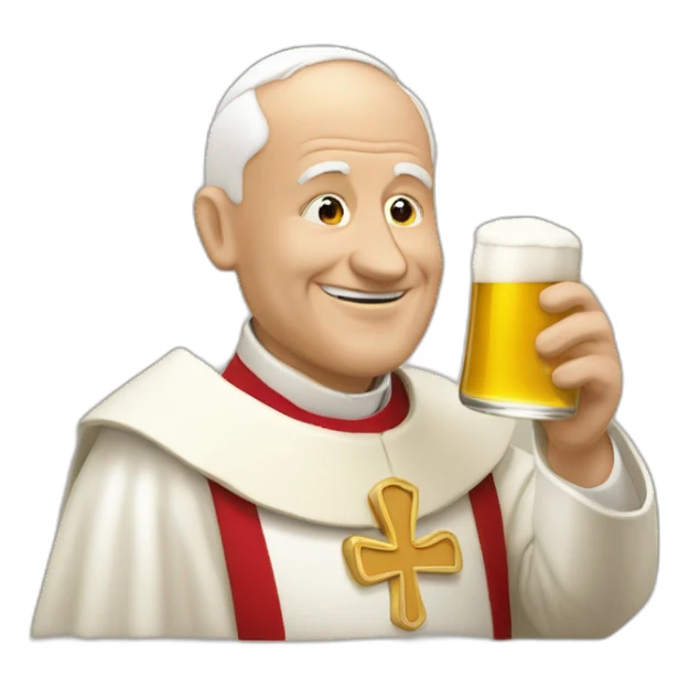 le pape qui boit une bière sticker