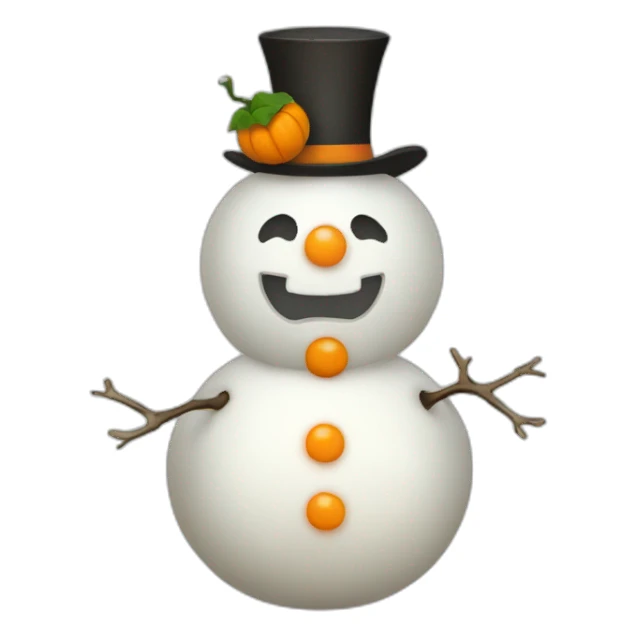 trisomic snowman with a reversed pumpkin sticker