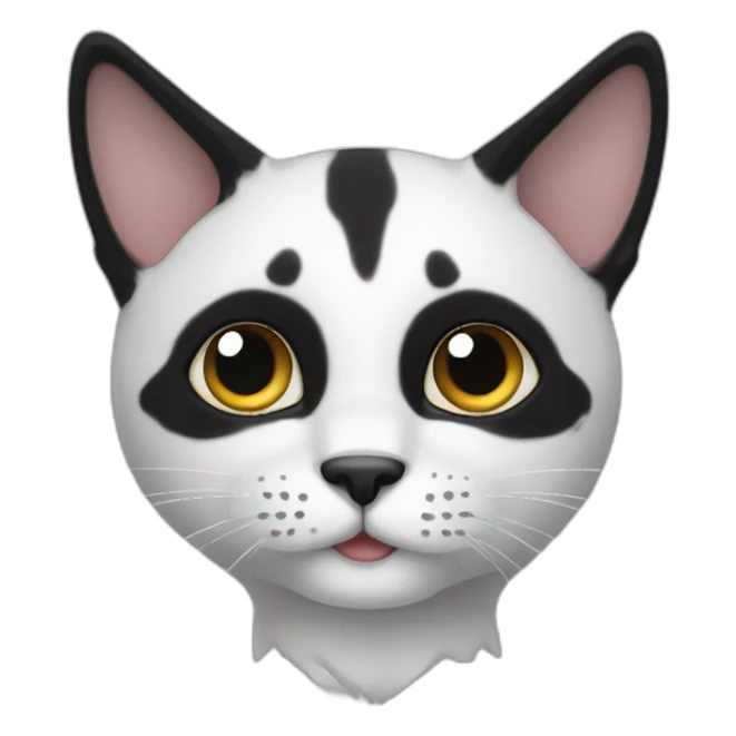 white black large spot cat sticker