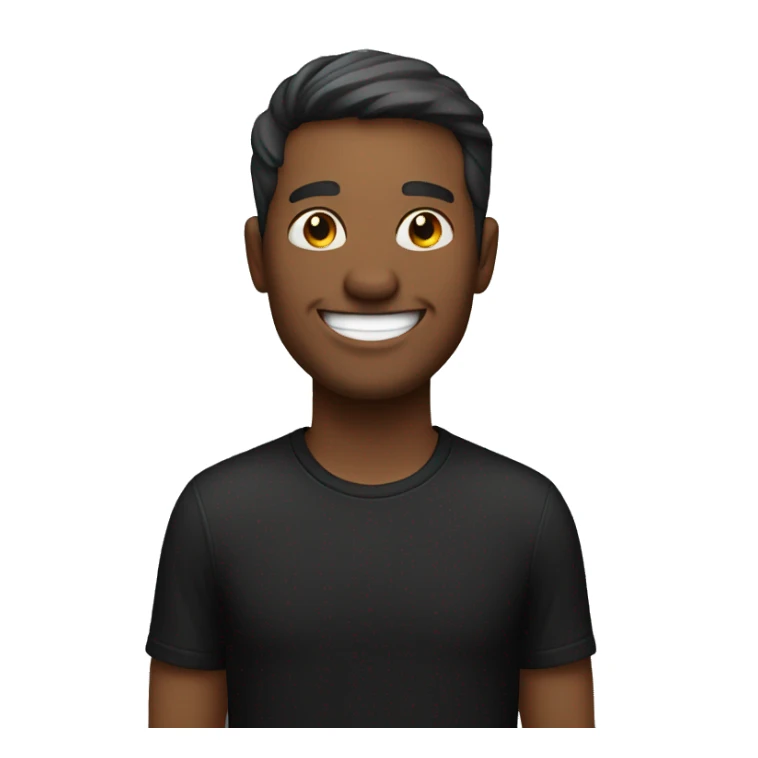 smiling man in black shirt no background sticker