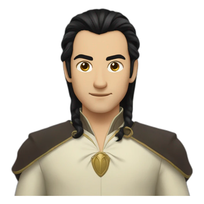 elrond black hair sticker