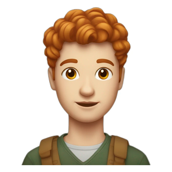 Une rousse avec un carré bouclé sticker