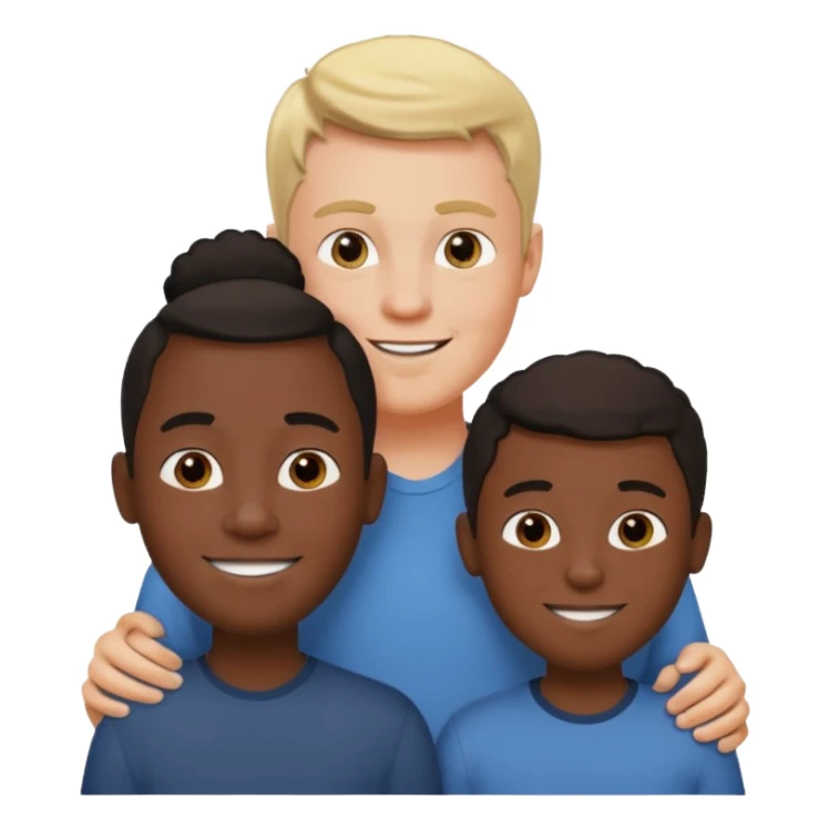 two white parents standing behind their black son sticker