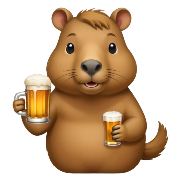 Un capibara con una cerveza  sticker
