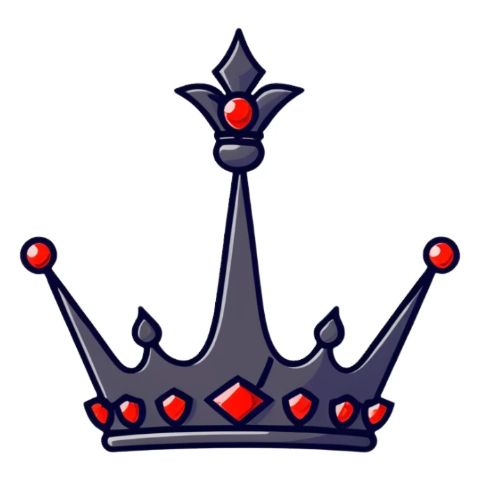 black crown with red jewels sticker