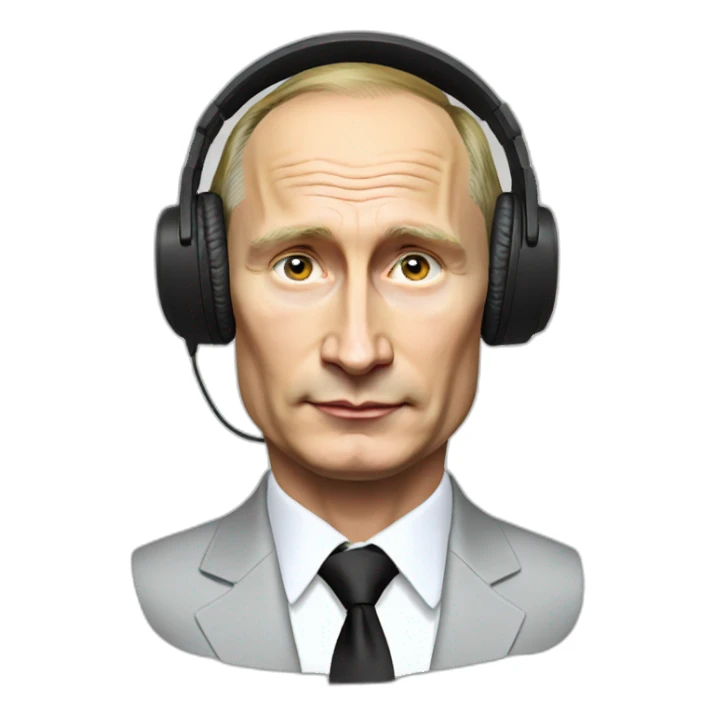 Vladimir Putin with headphones sticker