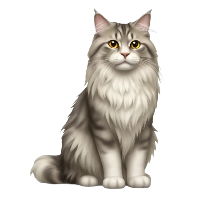 full-length Siberian cat sticker