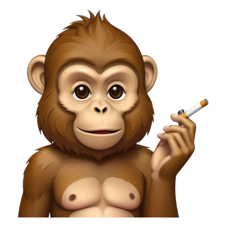 A monkey smokes a Cigarette￼￼￼ in Thailand  sticker