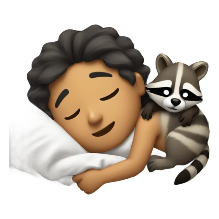 Sleeping in bed with a raccoon  sticker