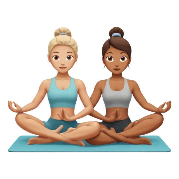 Two women doing yoga sticker