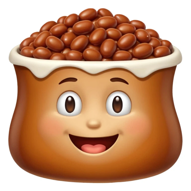 A happy little baked bean sticker