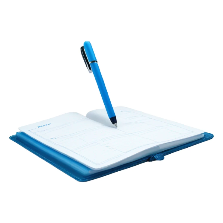 blue glass planner and marker sticker