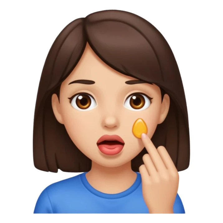 Girl drooling brunette sticker