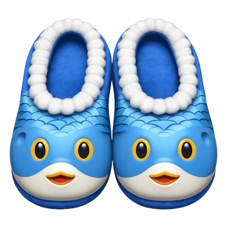 slippers with fish face on the top sticker