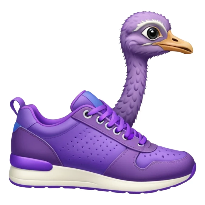  ostrich-in-purple sneakers sticker
