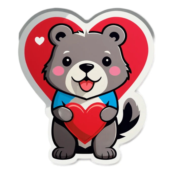 Hámster con un corazón  sticker