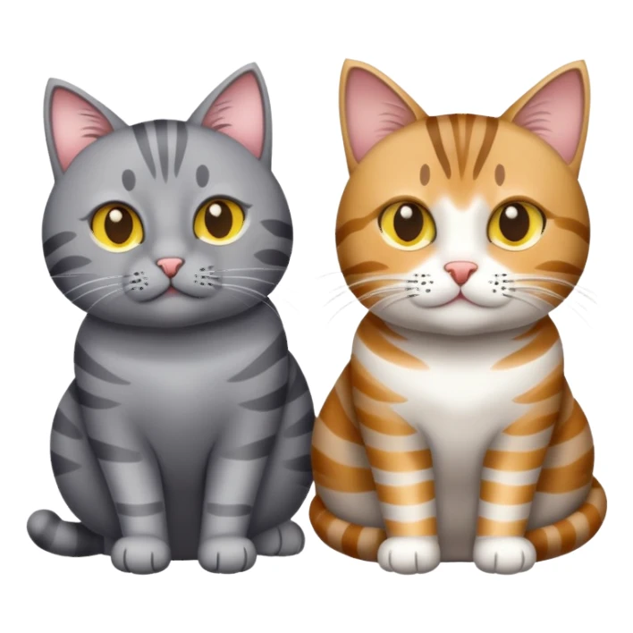 Gato gris y gato atigrado  sticker