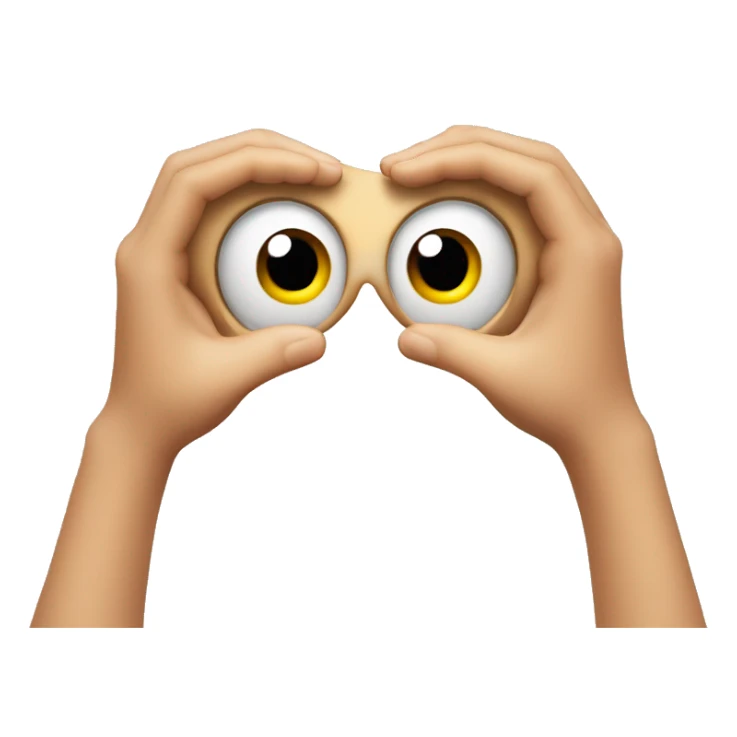 Peeking through 1 eye with hands over other  sticker